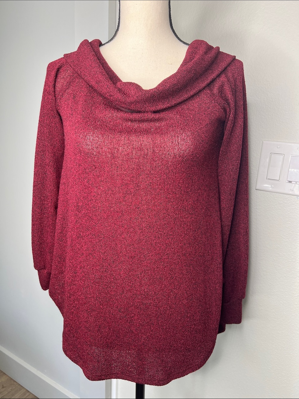 lavender fields Off-the-Shoulder Tunic Sweater